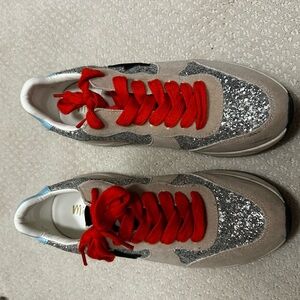 Mi.iM Glitter Sneakers with Red Laces